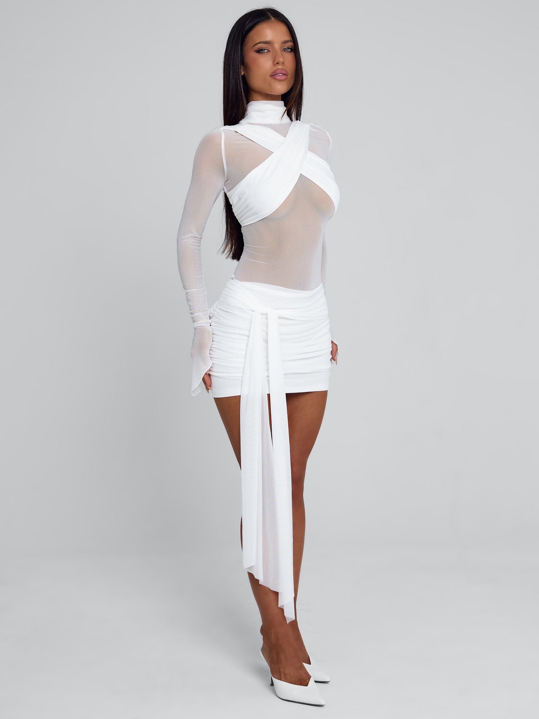 OLYRA MINI DRESS WHITE