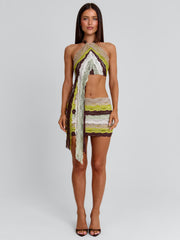 OSLO MINI SKIRT GREEN STRIPE