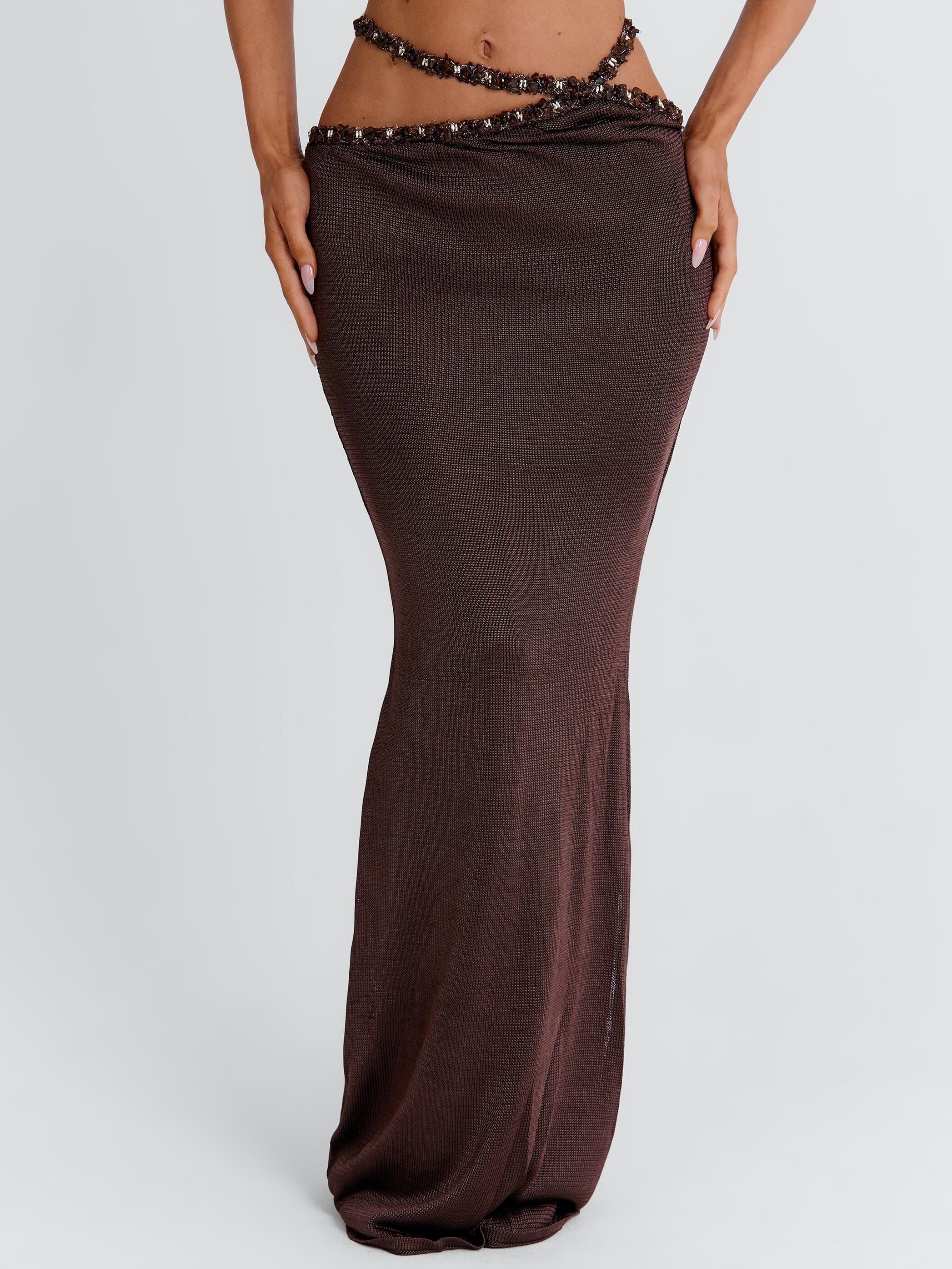 RAI MAXI SKIRT CHOCOLATE