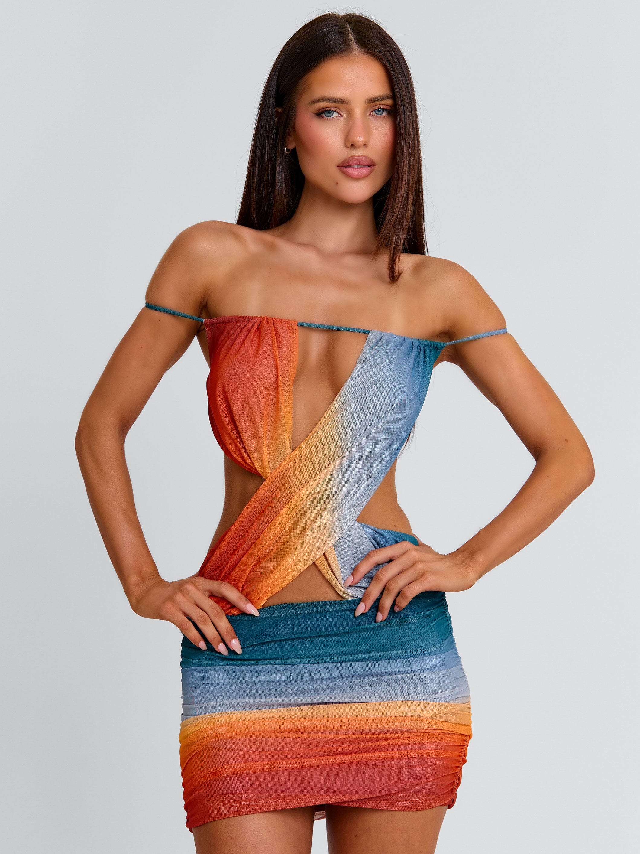 REGINA MINI DRESS OCEAN OMBRE