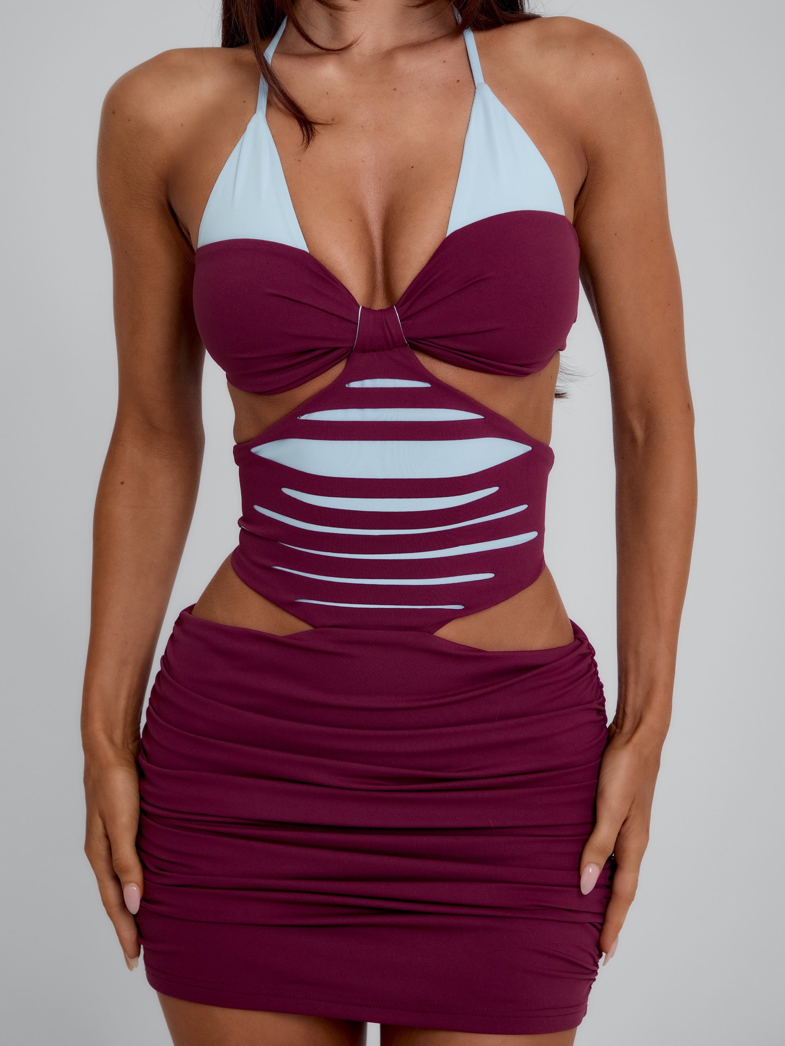 ROWENA MINI DRESS WINE