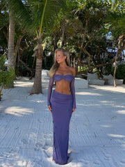ROZELI MAXI SKIRT DUSTY PURPLE