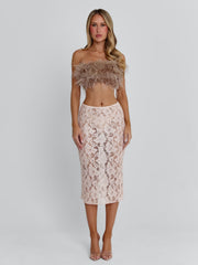 MERIDA MIDI SKIRT LIGHT PINK