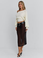VELANA MIDI SKIRT BLACK