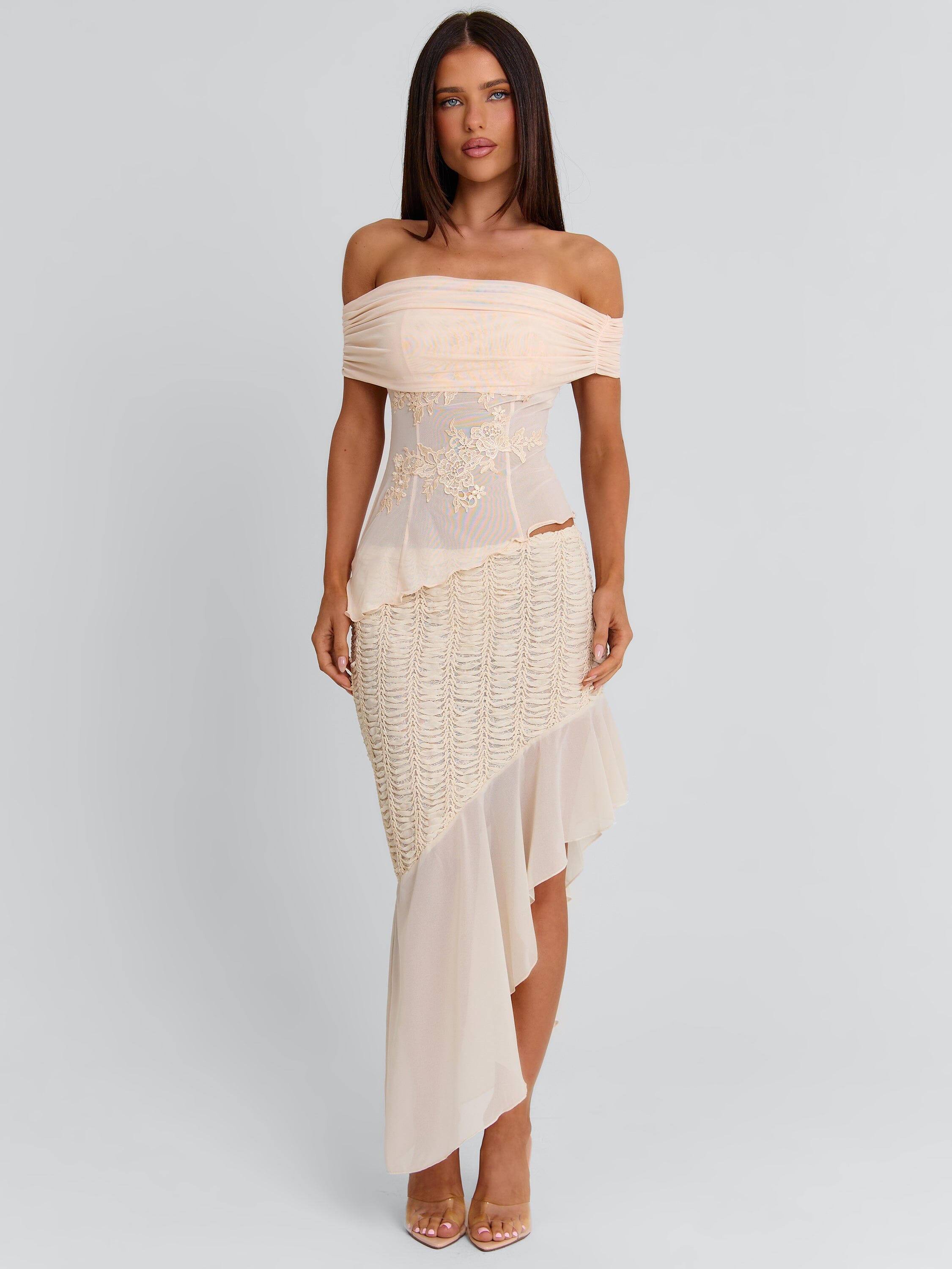 VICTOREA MIDI SKIRT CREAM