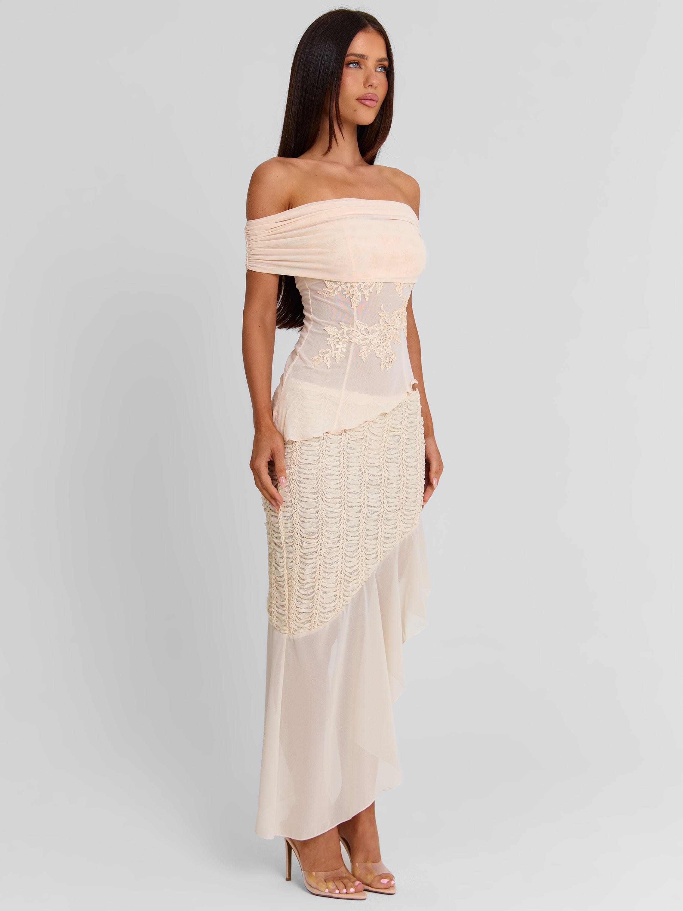 VICTOREA MIDI SKIRT CREAM