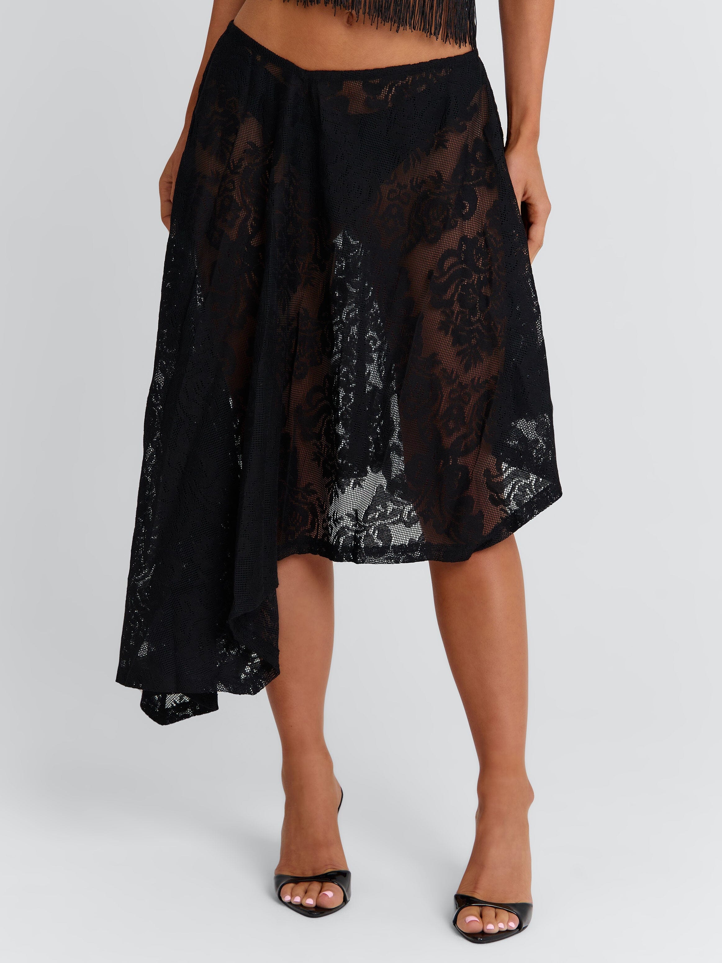XIMENA MIDI SKIRT BLACK