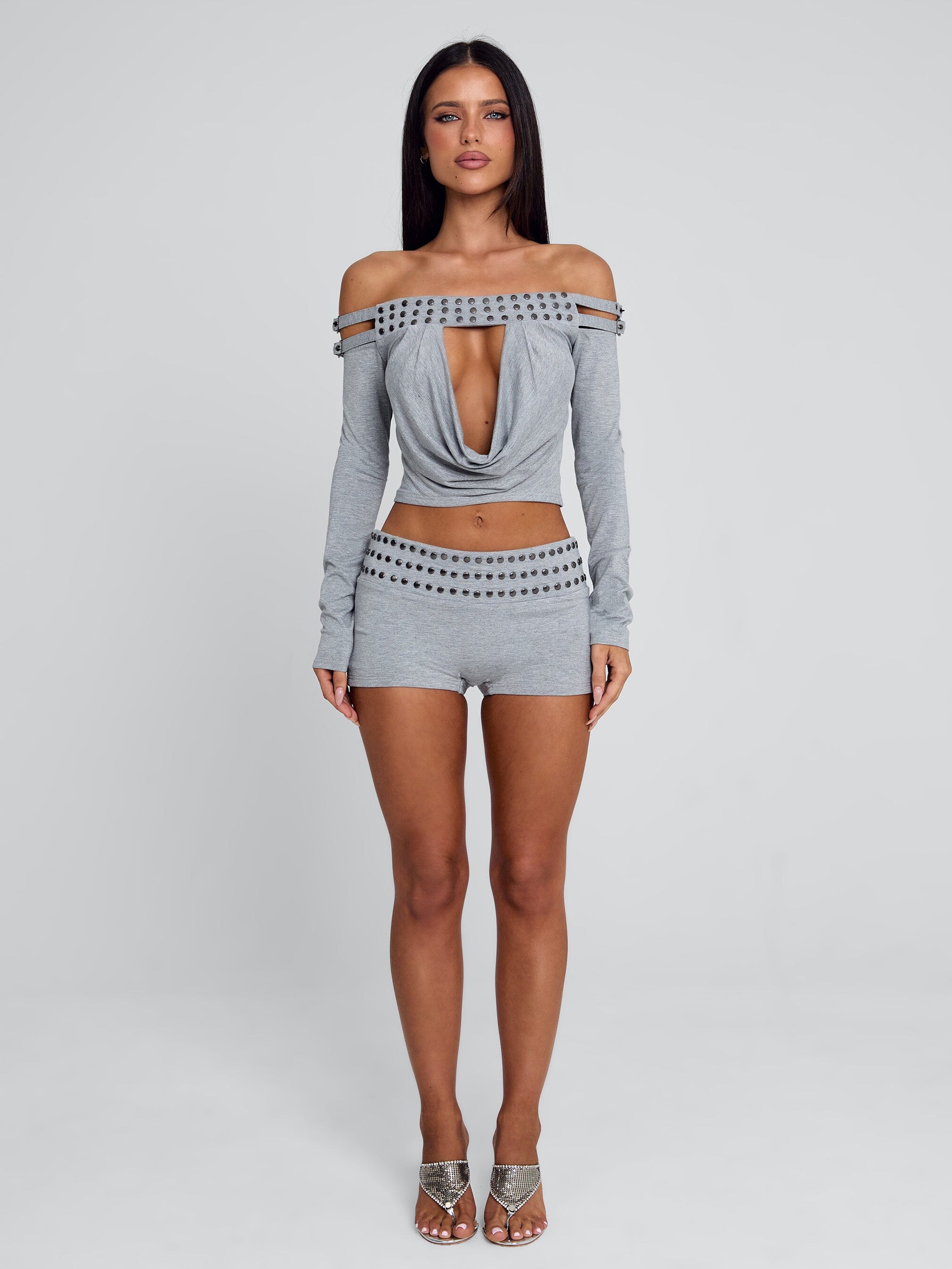 ZAYANA TOP GREY MARLE