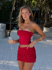 ZOFIA MINI SKIRT RED
