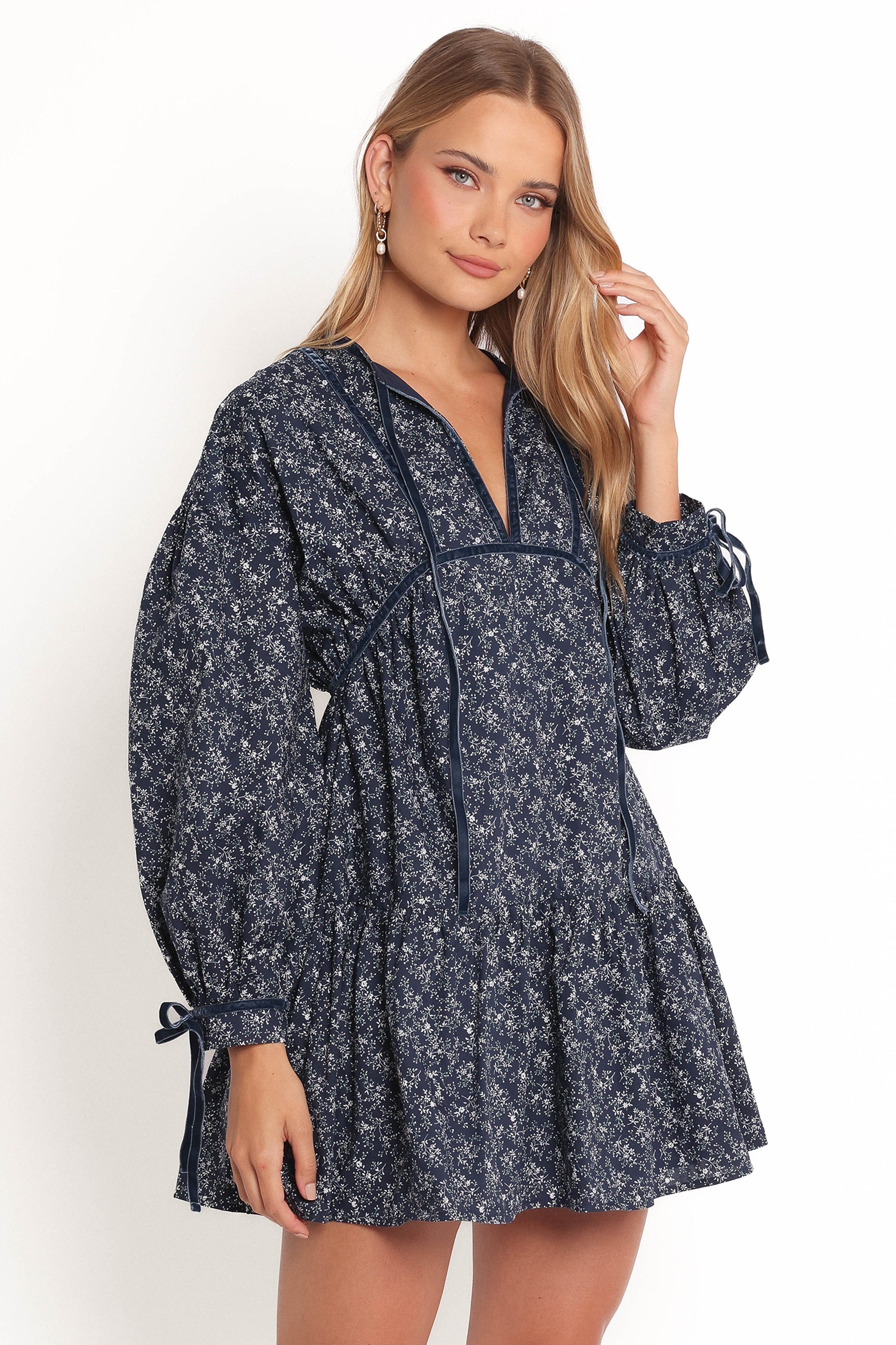 Brooklyn Mini Dress - Blue Floral