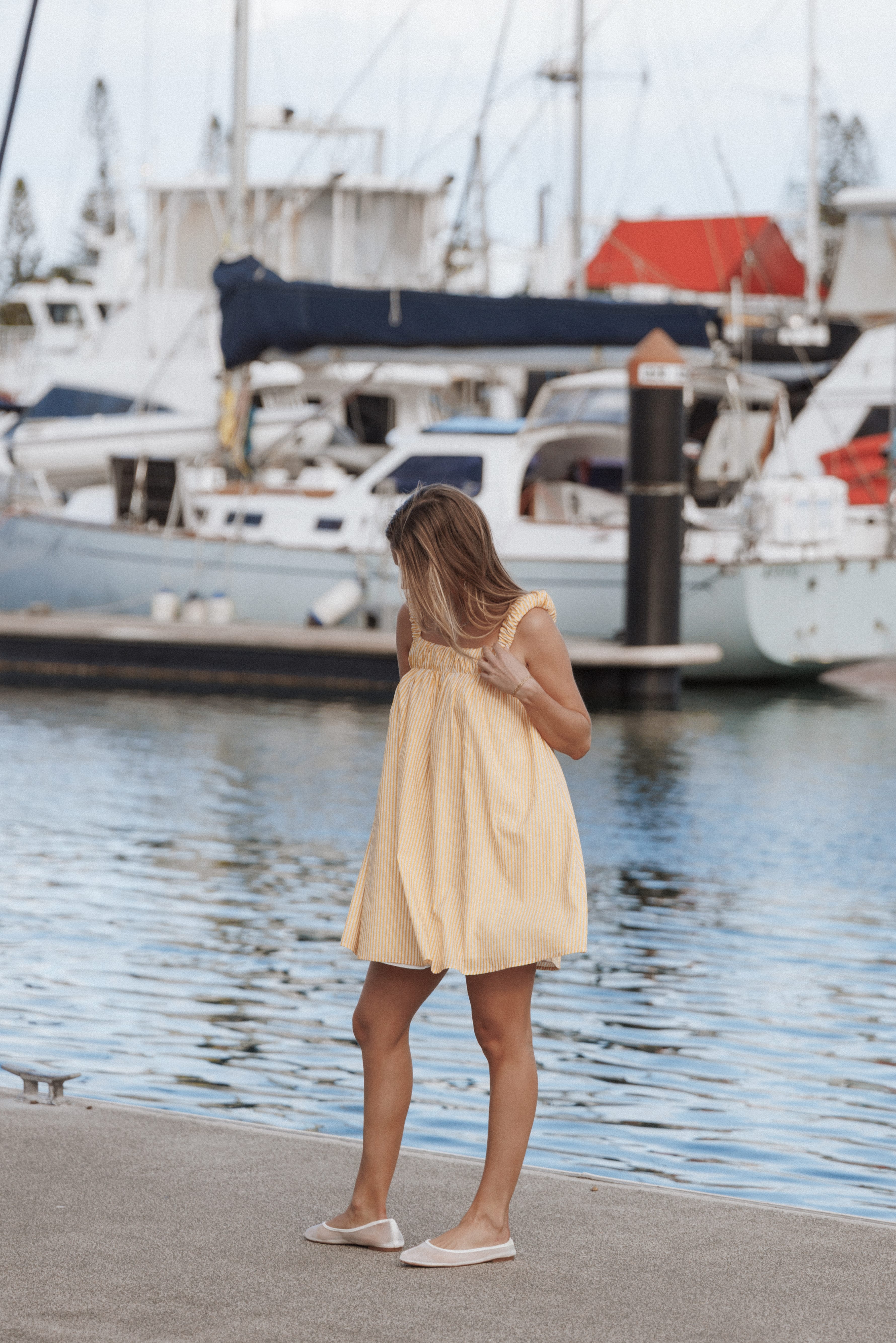 Helia Mini Dress - Mango Stripe
