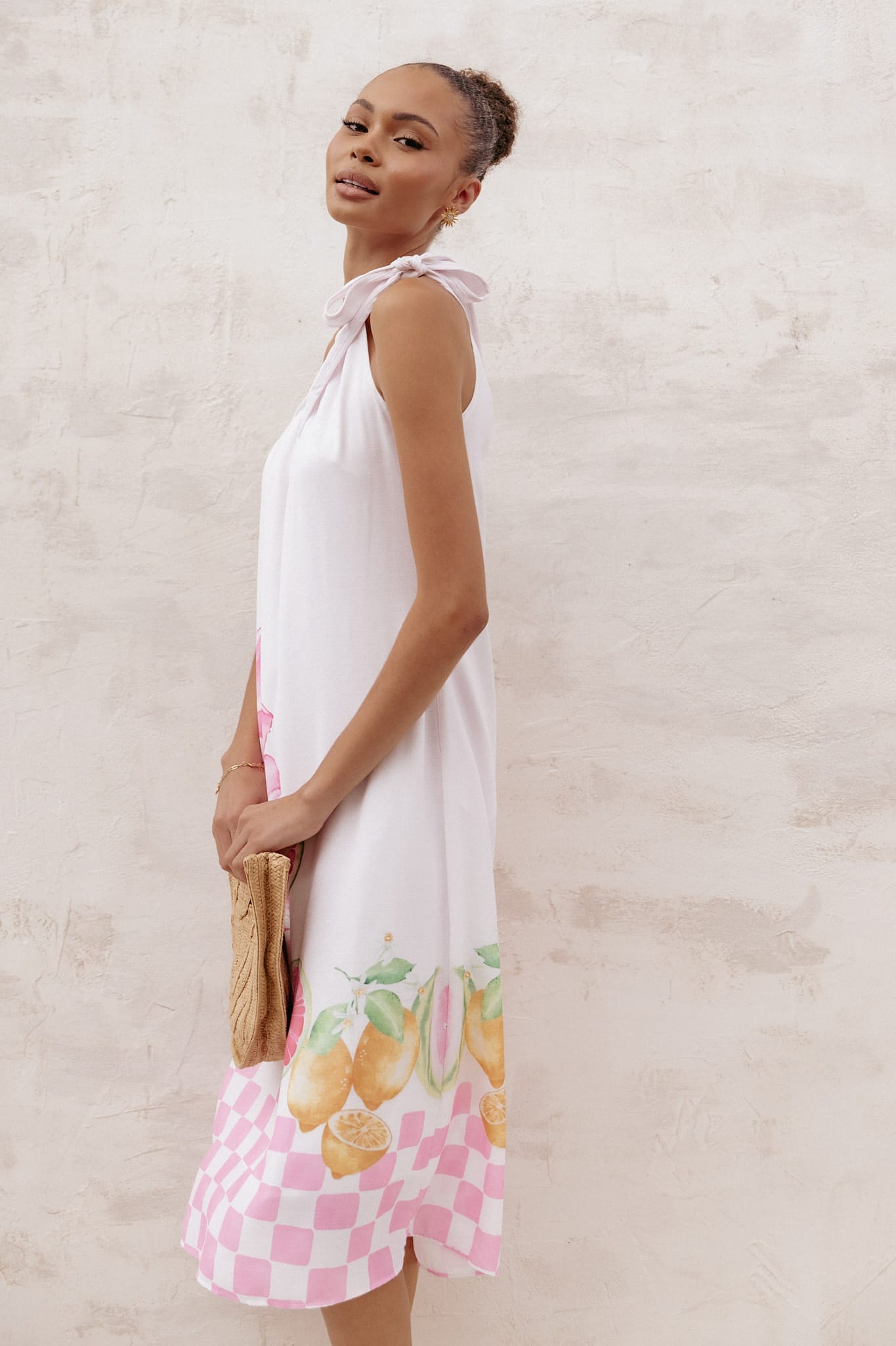 Reagan One Shoulder Midi Dress - Pink