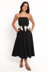 Tia Midi Dress - Black
