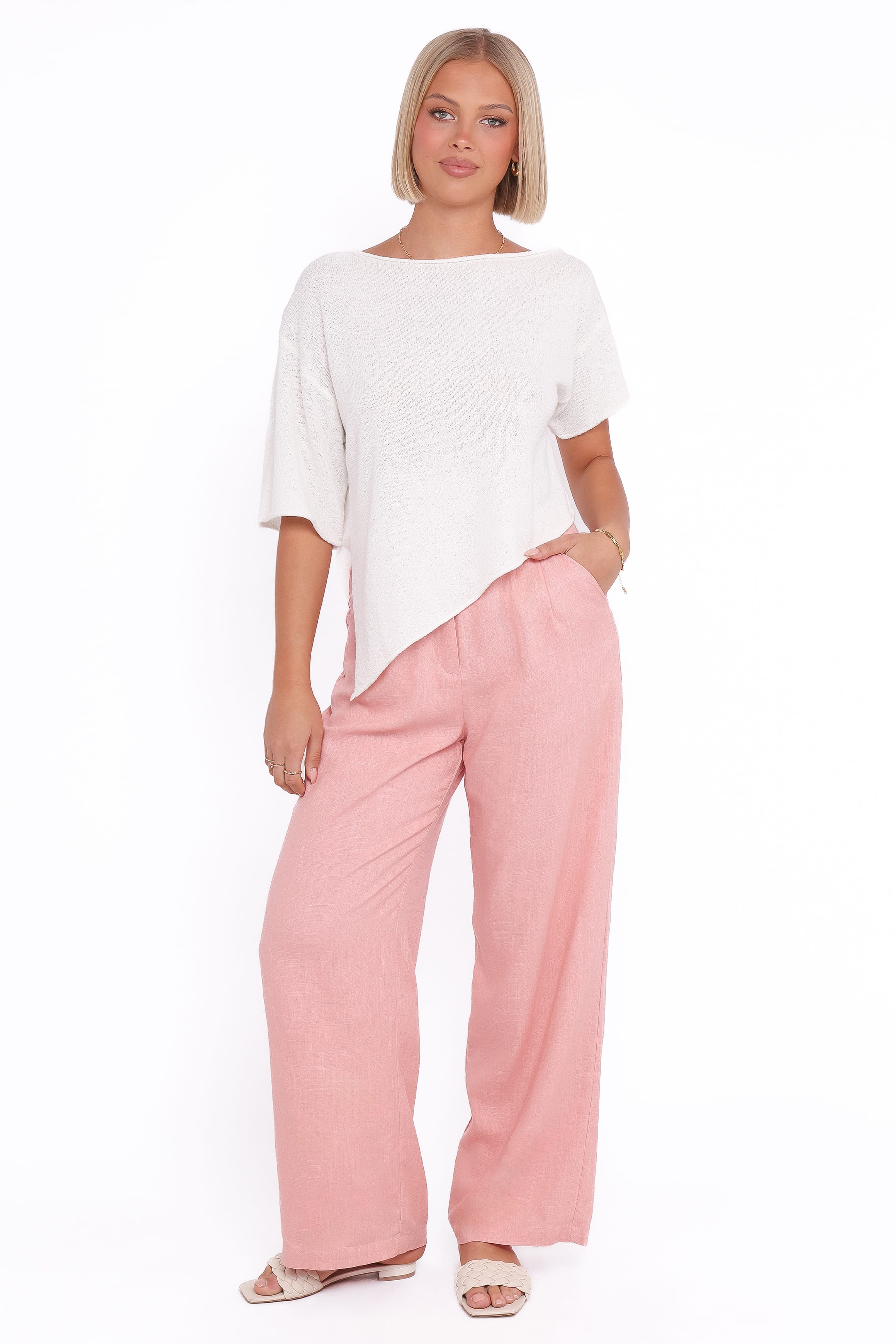 Ardena Boucle Knit Top - Cream