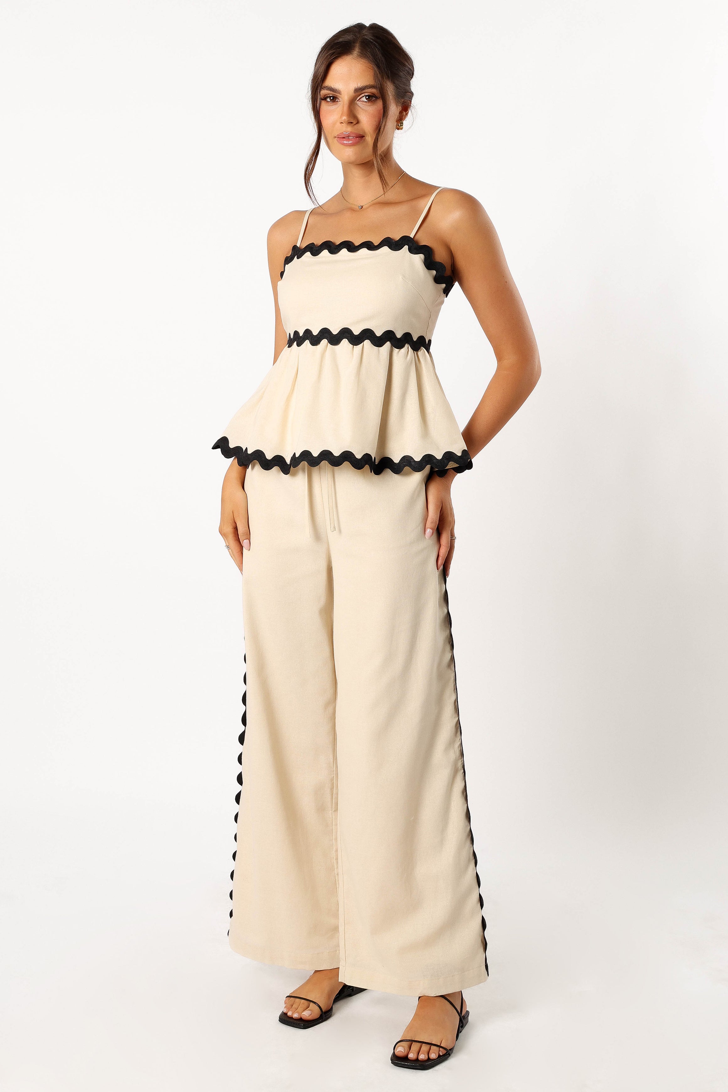 Mollymook Top - Cream Black